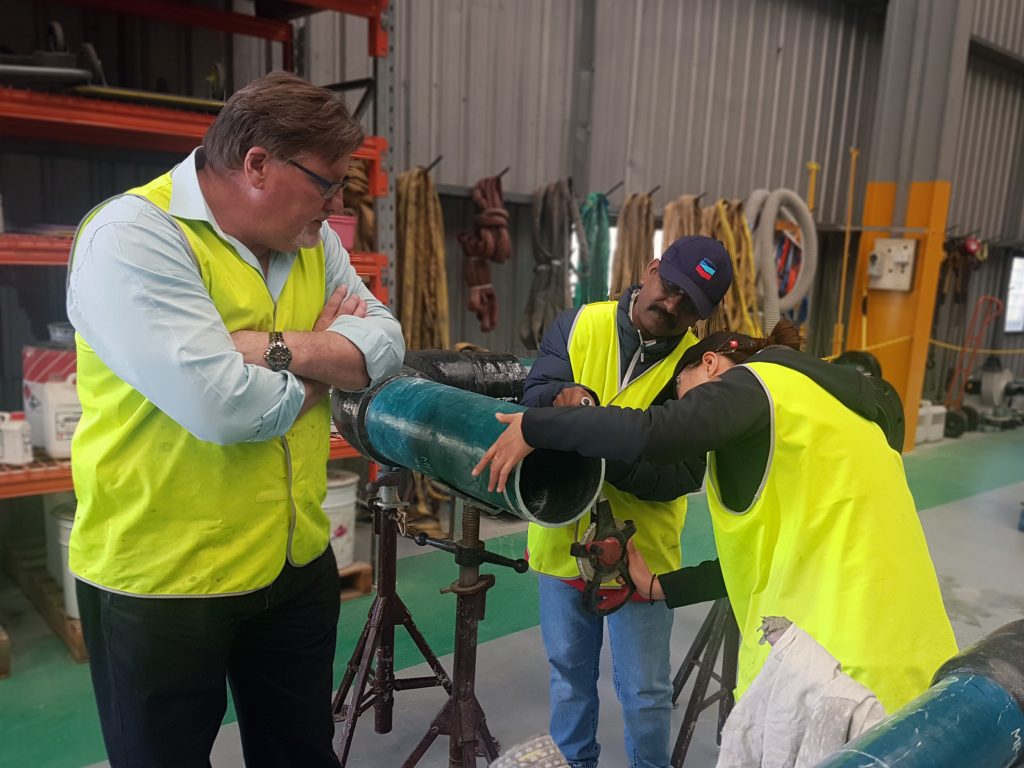 Novafast supervisor inspecting training